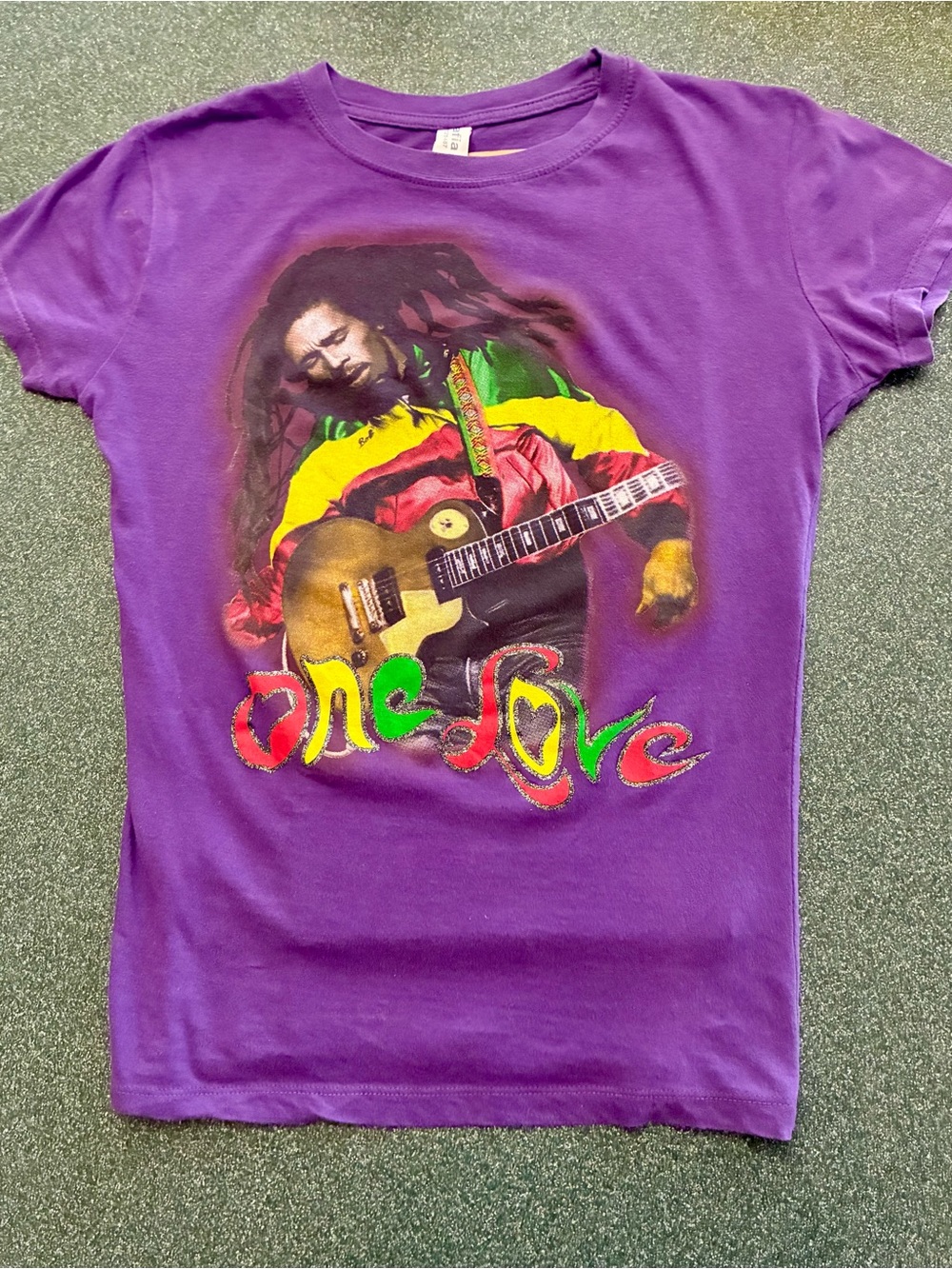 Vintage Purple Bob Marley ‘One Love’ Ladies T-Shirt (XL)